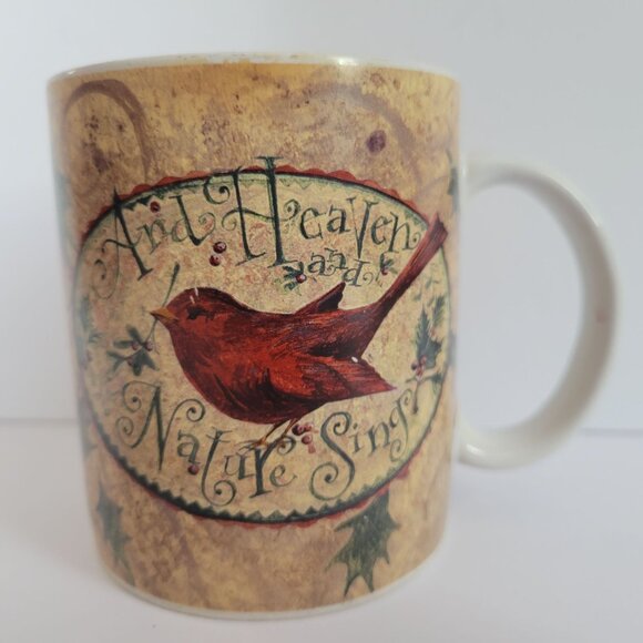 Lang & Wise 2002 Collector Mug "And Heaven And Nature Sing" Red Bird Design 12 O - Picture 2 of 5